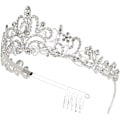 Miniatyrbilde 5 av 7: Makone tiara krystallkrone med strasskam for brudekrone, bryllup, ball, skjønnhetskonkurranse, prinsessefester, bryllupstiara, tiara barn, prinsesse