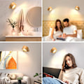 Miniatyrbillede 5 af 5: Genopladelig Vægmonteret LED Lampe - 360° Roterbar Touch Kontrol