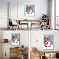 Miniatyrbild 3 av 4: DIY Full Drill Diamond Painting Jul Snögubbar Tomtar Runda Diamantkonst Vinter Pärlbroderi Hantverk för Hemvägg Dekor 12x16 Tum
