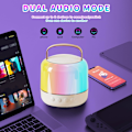 Miniatyrbild 2 av 6: Mini Karaoke Maskin för Barn & Vuxna: 2MIC Bärbar Bluetooth Högtalare med Trådlös Mikrofon - Karaoke för Flickor 4-11 År