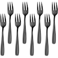 Miniatyrbillede 1 af 5: Tekakor Små Dessertgafflar Tårtgafflar Rustfrit Stål Sort 8 stk black