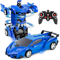Miniatyrbild 1 av 6: Fjärrstyrd bil, transformerande RC-bil för pojkar 2 i 1 transformerande robot-RC-bil - Perfekt