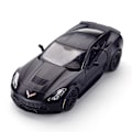 Pikkukuva 1 / 7: 1:36 Painevalettu auto, valtuutetut mallit, tumman musta sarja, hienosti tehty keräilylelu, pienet miniautot, 12,5 cm taskulelu pojille 039M-Colvette C7