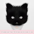 Pikkukuva 4 / 5: Tekokarvainen ketun hännän plushimaskin hännän ja korvien setti, kissan hännän ketun asun cosplay-asu kissakorvilla ja tassuhanskoilla halloween-cosplay black and white