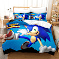 Miniatyrbillede 3 af 5: Sengesæt Supersonic Sonic Tegneserie Anime Sengetøj Dyne Sæt