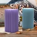Miniatyrbillede 4 af 5: 3 stk silikone cylinderformede firkantede søjleforme støbeforme lysforme 3D lysforme DIY-sæt