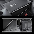 Miniatyrbild 5 av 5: Bilarmrestöverdrag för Tesla Model 3 Model Y PU-läder Center Console Protector Pad Bil Vattentät Armrest Box Mat för Model 3 2017-2022 Mo