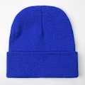 Miniatyrbild 1 av 6: Unisex Solid Beanie - Höst & Vinter - Ullblandning - Mjuk & Varm - Stickad Mössa - Herr & Dam - Skullcap - Gorro - Skidmössa - 24 Färger Dark blue