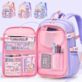 Miniatyrbild 2 av 5: (c) Grundskola Skolväska Flickor Skolväska Lätt Barnryggsäck Kawaii Vattentät Skolväska Pink large