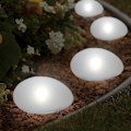 Pikkukuva 5 / 5: Vedenpitävät aurinkokennovalot puutarhaan, ulkokäyttöön, koristeelliset LED-kivet, 4 kpl, viileä valkoinen [YDE]
