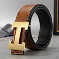 Miniatyrbilde 1 av 11: Belte Herre Casual Trendy Allsidig Mellomaldrende Personer Ungdom Buksebelte Gulbrun gullspenne Yellowish brown gold buckle 120cm