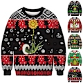 Miniatyrbillede 2 af 3: Grinch Juletrøje Par Rund Hals Unisex Langærmet C C 3XL