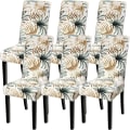 Miniatyrbild 1 av 5: 4-pack Julstolsöverdrag, Stretchiga, Avtagbara, Tvättbara Matstol Flower Pattern Flower Pattern 6