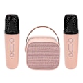 Pikkukuva 1 / 5: Mini Karaoke-setti, Kannettava Stereo Bluetooth-kaiutin 2 Langattomalla Mikrofonilla Lapsille ja Aikuisten, Jopa 512 Gt Tallennustilaa, Käsikäyttöinen Mikrofoni (Vaaleanpunainen) Pink