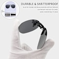 Miniatyrbild 5 av 5: Gul Clip-on Solglasögon - Polariserade Clip on Solglasögon över Glasögon Unisex, Ramlös Polariserad Flip[CH] B