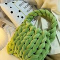Miniatyrbilde 2 av 4: 1KG 1000G Super Chunky Garn Tykt Voluminøst Giganttråd Hvit for Håndstrikk Veske DIY Grov Fløyel Myk Stor Teppe Teppe ?????
