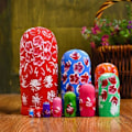 Miniatyrbild 3 av 5: Ryska Matryoshka-dockor, 5-delarsset, Nesting Dolls, Trä