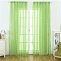 Miniatyrbillede 2 af 5: Stjernetulsgardin, gennemsigtig stjernegardin til soveværelse glitterstjerne voile gardinpanel voile netgardin (100x270CM, grøn, 1 gardin) Green