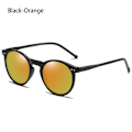 Miniatyrbillede 1 af 8: Unisex runde polariserede solbriller briller solbriller UV400 rund ramme retro Sort-Orange Black-Orange