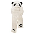 Miniatyrbillede 1 af 4: Vinter Panda Hue, Halsklæde og Handske Sæt til Kvinder, Varmt Dame Siamese Hoodie