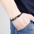 Miniatyrbillede 2 af 4: Til min mand Infinity Læderarmbånd Mand Gaver fra kone Jeg elsker dig for evigt og altid Armbånd Kæreste Jubilæum Fødselsdag Julemanden G