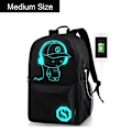 Miniatyrbilde 10 av 11: Anime Lysende Oxford Skolesekk Dagstursekk Skulderveske Under 15,6 Tommer med USB-ladeport og Lås Skolesekk for Gutter Jenter(YD) H large size 1 set