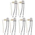 Miniatyrbillede 2 af 4: 6 stk Loftventilatorafbrydere Ventilator Kædebetjening Loftlampe Afbryder Reservedel til Hjem Sc 6 stk