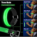 Miniatyrbilde 4 av 5: 4 stk USB-oppladbare LED-lys armbånd, reflekterende LED for løping