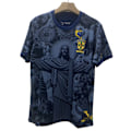 Miniatyrbillede 2 af 3: Säsong 2425 Brasilien kortärmad fotbollströja snabbtorkande sportkläder Jesus of Brazil, Blå Jesus of Brazil, Blue M