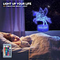 Miniatyrbild 5 av 5: Enhörning 3D Illusion LED Bordslampa Nattlampa med Belysning