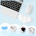 Miniatyrbillede 2 af 5: Cloud Memory Foam håndledsstøtte til computertastaturmus, 2-i-1 musemåtte med underlag, ergonomisk design, anti-snavs-hvid