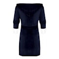 Miniatyrbild 2 av 4: Dam Sherpa Fleece Morgonrock Mjuk Morgonrock Huva Fluffig Handduk Badrock L Navy