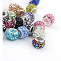 Miniatyrbilde 3 av 6: Rhinestone Glass Europeiska Pärlor Polymer Clay Stora Hål Slide