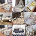 Miniatyrbilde 5 av 5: (c)Sengebeskytter - 3 meter flettet babyputeslange flettet kantpolstring fløyel sengebeskytter nyfødt sengebeskytter, hvit - 1M（PA）