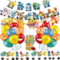 Miniatyrbilde 1 av 2: Pikachu tema bursdagsfest dekorasjon dra flagg rekke banner