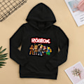 Miniatyrbilde 5 av 10: (c)Roblox Hettegenser for Barn Yttertøy Pullover Sweatshirt svart black 100cm