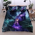 Miniatyrbild 1 av 4: V4965 Varg Galaxy Päls Sängkläder Set Skogstema Perfekt Gåva[YDE] 135x200cm 53x78in
