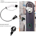 Miniatyrbillede 2 af 3: Type 2 til Schuko 16A EV-ladningsadapter Hvid Sort