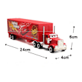 Pikkukuva 5 / 5: 7-osainen Cars 2 Lightning McQueen Racer -auto ja Mack-kuorma-auton setti - WELLNGS