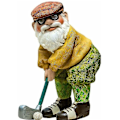 Pikkukuva 1 / 5: Ulkoilmagolfarin Pihatonttuhahmo, hauska golfpihatonttuveistos, Polyresin, Väri, Uutuus Piha- ja Nurmikko-koriste