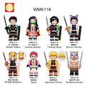 Miniatyrbillede 1 af 2: 8PCS Demon Slayer Action Bricks Plastkompatibelt legetøj