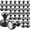 Pikkukuva 1 / 7: 30-pakkaus pieniä neodyymimagneetteja jääkaappiin, valkotaululle, askarteluun, kotitoimistoon ja kouluun, mustia minimagneetteja [YDE] Black 30PCS