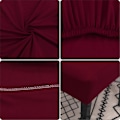 Miniatyrbilde 5 av 5: Spisestuestoltrekk Sett med 4 eller 6, Stretch Avtakbart Vaskbart Spisestuestolbeskyttelse Dekorasjon Slipcover Setetrekk for Hotell Vinrød wine Red 4pcs