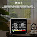 Miniatyrbillede 5 af 5: 9 i 1 Luftkvalitetsmåler CO2-måler Kuldioxiddetektor CO2 CO TVOC HCHO PM2.5 PM1.0 PM10 Tempe 2024THO[CH]