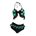 Miniatyrbilde 5 av 5: Demon Slayer Cosplay Kostyme Bikini Strand Sommer Badedrakt Sett Kamado Tanjirou Kamado Tanjirou S