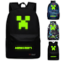 Miniatyrbillede 4 af 5: Minecraft Børn Studerende Skoletaske Rygsæk Rejserygsæk Sort(YD)