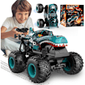 Miniatyrbilde 1 av 8: Monster Truck Leker, 2.4GHz RC Monster Trucks for Gutter, 1:20 Dinosaur RC Biler med Lys og Musikk, Fjernstyrt Stuntbil, 360° Spinn, for Barn Blue