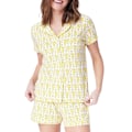 Pikkukuva 1 / 3: Pyjamasetti naisille, 2-osainen napillinen apina rantashortsit setti Y2k Loungewear Pjs joulu kiitospäivä lahjoihin Keltainen Yellow S