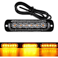 Pikkukuva 3 / 5: 4 kpl 18W 6 LED Ohut Keltainen Oranssi Vilkkuvalo Strobe Valopalkki Auto Kuorma-auto Hätävalo Pysäköintivalo Lamppu 12-24V