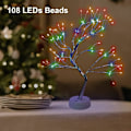 Miniatyrbilde 6 av 8: Flerfarget LED-trelys med fjernkontroll, 108 justerbare innendørs-julelys for f Material: Polyester Material: Polyester